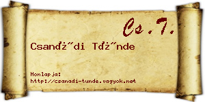 Csanádi Tünde névjegykártya