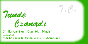 tunde csanadi business card